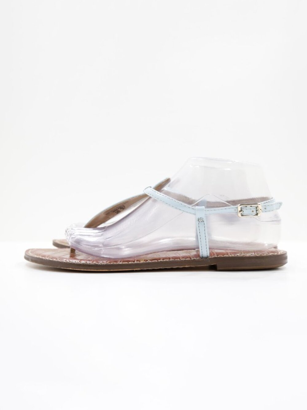 Sam Edelman Gigi Light Blue Patent Leather Lightweight Flat Thong Sandals - 9.5